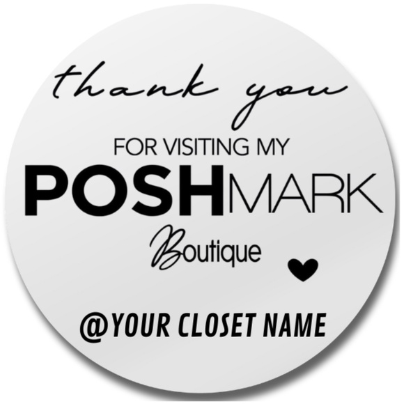 Custom Poshmark Closet Stickers | 2 Inch Round Thank You Labels – STICKERS NEW - Picture 2 of 16